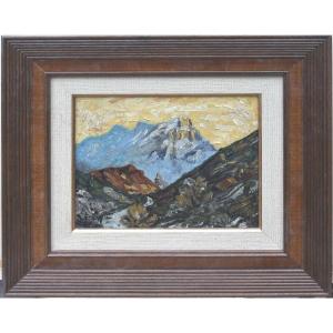 Joseph Communal "le Granier, Savoie" Oil On Canvas 23x28